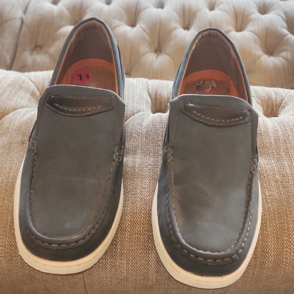 Classic Blue Leather Slip-On Loafers